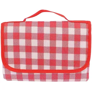 Rubu22a Picknickdecke Oxford-Stoff 200x200cm, Stranddecke Wasserdicht Sandfrei Outdoor Decke Waschbar XXL Picknickdecken, Faltbar Strandmatte mit Schultergurt, ideal für Strand Park (rot)
