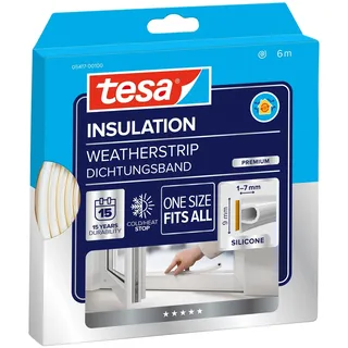Tesa Zugluftstopper 6 m x 0,9 cm Weiß