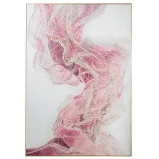 DRW Abstraktes Leinwandbild in Rosa und Weiß, 110 x 160 x 4,4 cm