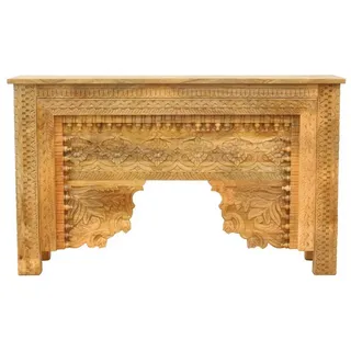 Oriental Galerie Unterschrank Natur Konsolentisch Kiron Sideboard Indien 150cm Ablagetisch, Flur Kommode, Holz Konsole schmal, Eingangskonsole beige