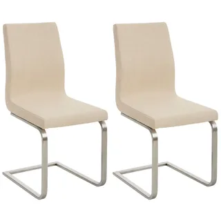 CLP 2er Set Esszimmerstühle Belfort Stoff creme