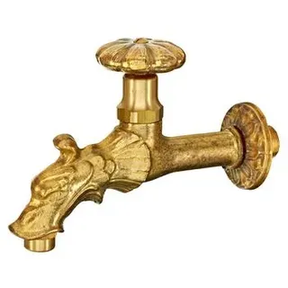 Dehner Nostalgie Messing Wasserhahn für Brunnen, 1/2 Zoll, gold