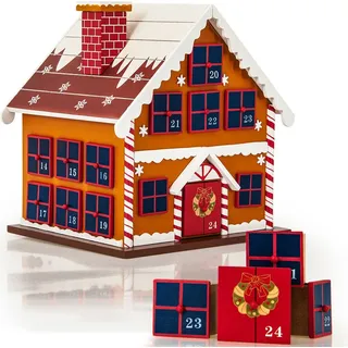 Spielwerk® Adventskalender zum Selbstbefüllen 24 Türchen Nachhaltig Wiederverwendbar Kinder Mädchen Jungen Weihnachtskalender DIY Holz Dekorati...