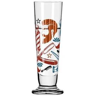 Ritzenhoff Schnapsglas Ritzenhoff Heldenfest Schnaps #11 R. Buss H22, Kristallglas bunt|weiß