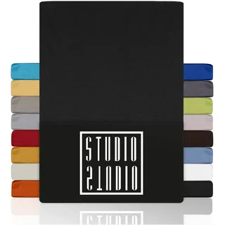 Studio Spannbettlaken Jersey 90 x 200 cm schwarz