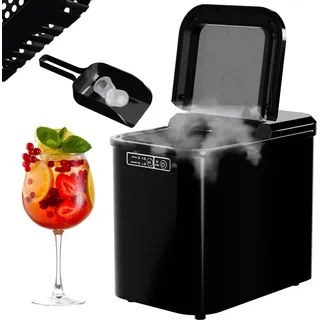 Tronitechnik TroniTechnik® Eiswürfelmaschine Ice Maker, 12kg/24h, 2,2 Liter Wassertank, 2 Größen, Selbstreinigung, schwarz