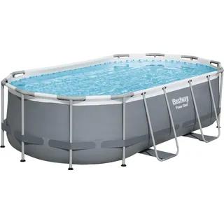 BESTWAY Power Steel Frame Pool oval Set 427 x 250 x 100 cm inkl. Filterpumpe (4-tlg.)