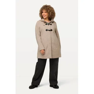 Ulla Popken Wintermantel Dufflecoat A-Line Wollmix Kapuze Knebelknöpfe rosa 50/52