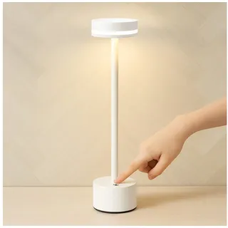Nettlife LED Tischleuchte Modern Gold/Weiß/Schwarz/Silber Kabellose Nachttischlampe USB-C, Touch Dimmbar, LED fest integriert, Modern Tischlampe für Schlafzimmer Esszimmer Büro weiß