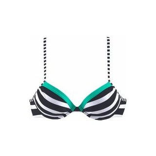 KANGAROOS Push-Up-Bikini-Top Damen schwarz-weiß Gr.38 Cup C