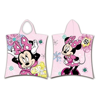 Disney Minnie Mouse Badeponcho Kinder Poncho Minnie Mouse Pink Größe: 50 x 115 cm 100% Baumwolle, Baumwolle, Kapuze, mit Kapuze rosa