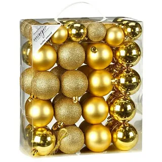 Weihnachtskugeln  (Gold, Kunststoff, Durchmesser: 4 cm - 6 cm, 50 Stk.)
