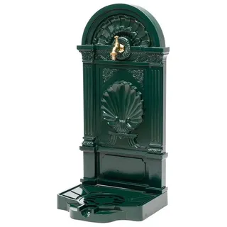 Aubaho Dekoobjekt Standbrunnen 83cm Waschbecken Alu Brunnen Waschplatz Wandbrunnen antik grün