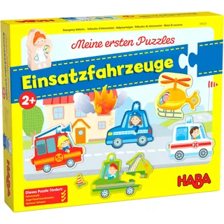 HABA 306525 - Meine ersten Puzzles – Einsatzfahrzeuge, Puzzle ab 2 Jahren