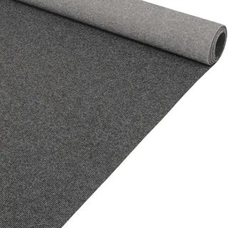 ANRO Messeteppich Teppichboden Meterware Auslegware Grau 133x800 cm | Rutschfest · Zuschneidbar als Meterware · Schmutzabweisend · Strapazierfähig