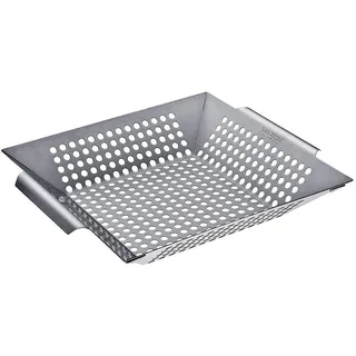 CHEFGASTRO BBQ Gemüsekorb XL, Grillwok | 30,5x30,5cm | Edelstahl