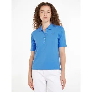 Poloshirt TOMMY HILFIGER Gr. L (40), blau (blue spell) Damen Shirts Jersey mit Logostickerei