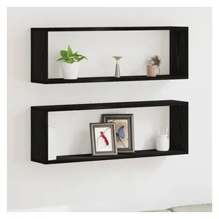 vidaXL Wandregal 80 x 15 x 26 cm Schwarz Eiche