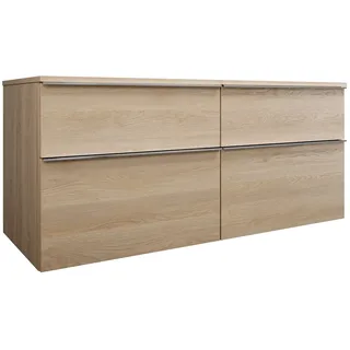burgbad Eqio Waschtischunterschrank mit Konsolenplatte 140 cm, links und rechts, mit Griffleiste G0251, Badmöbel,