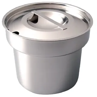 Vogue Bain-Marie-Topf mit Deckel 4 Liter, Edelstahl, Größe: 170(H) x 215(Dia) mm, Für alle Wärmequellen geeignet, Deckel mit Aussparung, K081, Silber