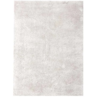 Hochflor Teppich in Creme Weiß modern