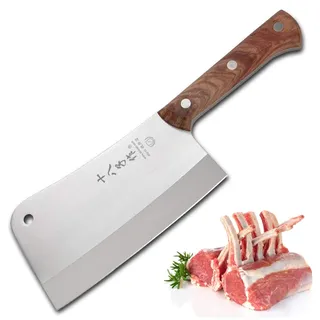 SHI BA ZI ZUO Hackmesser, Chinesisches Küchenmesser, Heavy Duty Cleaver Kife Messer Edelstahl Hackbeil Messer mit Scharfe Klinge Metzgermesser zum Hacken von Knochen