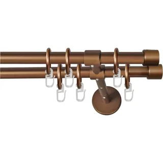 GARESA Vorhangstange RUSTIKA 2-läufig Ø 16 mm 100 cm Braun/Gelb