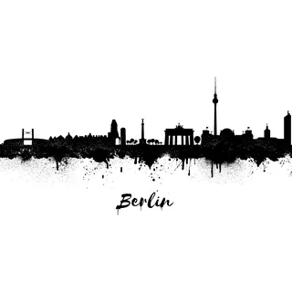 Kunstbruder Poster von Berlin Berliner Stadt Städte Cologne by Dichyk Zimmerposter - Schwarz/Weiss - Wandposter Streetart 30x40cm
