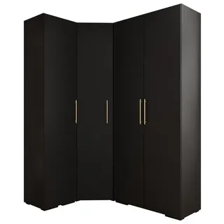 ABIKS MÖBEL Kompaktgarderobe INOVA 3 SATZ 3 Möbelset, Garderobe mit Kleiderstange und Regalen schwarz