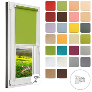 Rollo nach Maß Klemmrollo ohne Bohren Innenrollo für Fenster und Tür Sichtschutz Sonnenschutz Jalousie Breite 30 bis 129 cm Höhe 150/220 cm
