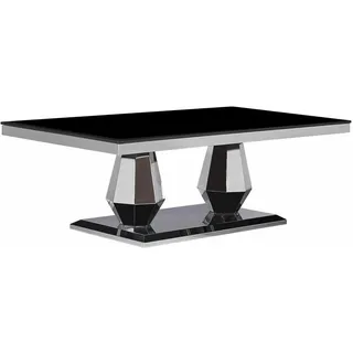 Wohnzimmertisch Tisch Designertisch Sofatisch Glastisch Chrom Modern 45x130x70