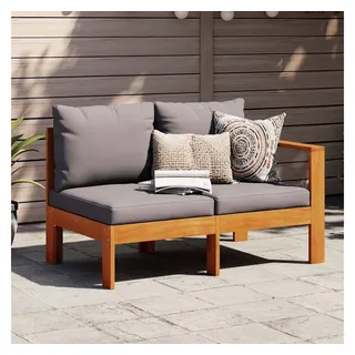 vidaXL Gartensofa 2-Sitzer Loungesofa braun