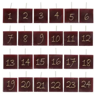 Chic Antique Adventskalender Kerzen 24 Stück in rot | Gr.: onesize