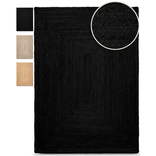 carpetfine Nele Juteteppich Naturfaser", grau Anthrazit B:200cm H:6mm L:290cm, Jute, Teppiche, Teppich, geflochtener Wendeteppich aus 100% Jute, quadratisch und als Läufer