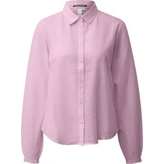 QS Langarmbluse Strukturierte Bluse Rosa L