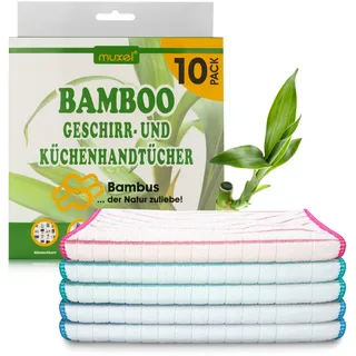 Muxel Bambus Geschirr Trockentuch Geschirrhandtücher Küchenhandtücher10 Geschirrtücher