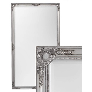 LEBENSwohnART Wandspiegel LEANDOS 180x100cm Antik-Silber Barock Design Spiegel Pompös Facette