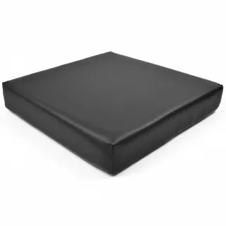 kissenfabrik-juwan Sitzauflage für Rollstühle und Bürostühle zur Druckentlastung | Sitzkissen mit Kunstlederbezug | Ergonomisches Rollstuhlkissen | Kunstleder (schwarz, 40 x 42 cm)