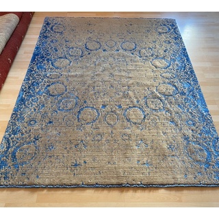 Orientteppich Designer Perserteppich Zibafarina Handgeknüpft 235x173 Isfahan Teppich, Morgenlandbazar beige|blau