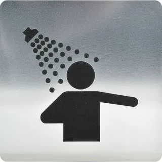 Wc Symbol Duschraum Selbstklebend, 100 X 100 Mm, Kunststoff Edelstahl-effekt