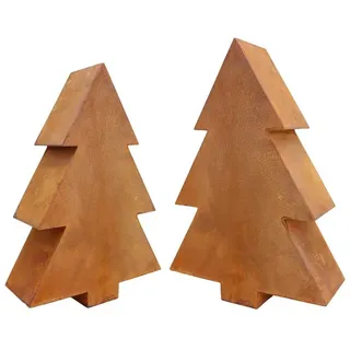 Rostikal Weihnachtsfigur Weihnachtsdeko Tannenbaum Metall Deko Weihnachten, Echter Rost braun