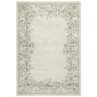 GarveeMore Veloursteppich Waschbarer Vintage Teppich Designteppich Läufer mit floraler Bordüre, Moderner Kurzflor, rutschfest, pflegeleicht & schmutzabweisend beige 120 cm x 170 cm
