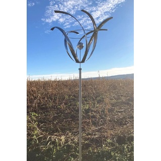 Edelstahl Windspiel Tulpe, Höhe ca. 165 cm, Windspinner