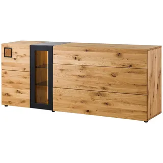 MASSIVMOEBEL24.DE Sideboard 180 x 80 x 44 cm Wildeiche / Beige