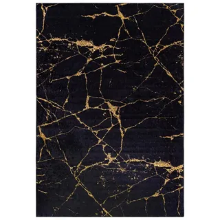 mazovia Designer-Teppich 80 x 150 cm Schwarz/Gold