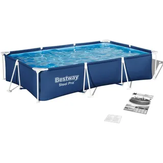 BESTWAY Steel Pro Frame Pool ohne Pumpe 300 x 201 x 66 cm, dunkelblau, eckig
