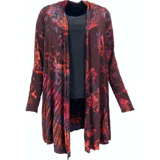 Offener Batik Cardgan, Boho Batikjacke - Braun, Damen, Elasthan,Viskose, Jacken, Mäntel & Ponchos - Braun - 38