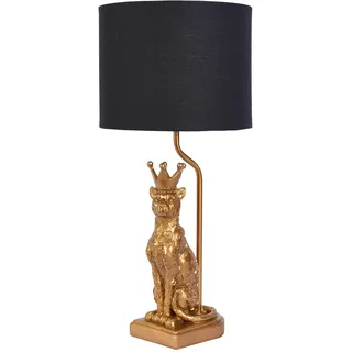 Tischleuchte Leopard Gold Schwarz Nachttischlampe (ohne Leuchtmittel) Panther Tischlampe Leuchte cw217 Palazzo Exklusiv