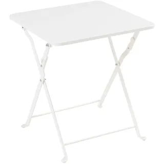[en.casa] Vegårshei Klapptisch 40 x 40 x 45 cm Weiß