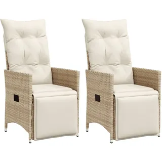 vidaXL Gartensessel 59 x 59 x 92 cm beige 2 St.